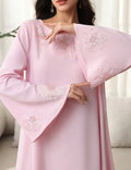 Women’s Elegant Floral Kaftan – Soft Pink