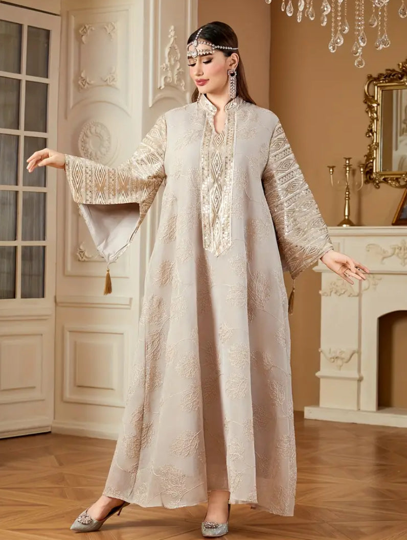 Elegant Sequined Ramadan Kaftan Dress