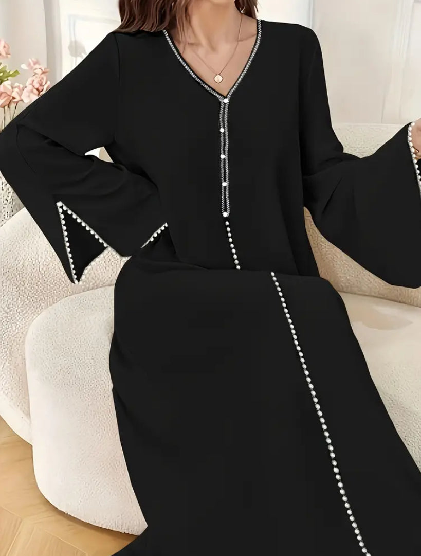 Royal Paisley Embroidered Kaftan – Premium Moroccan Style Jalabiya