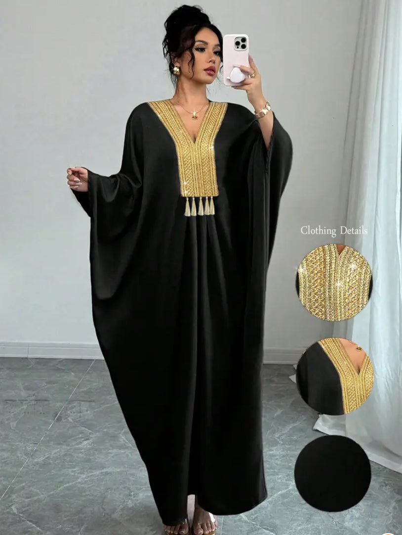 Women’s Elegant V-Neck Maxi Dress