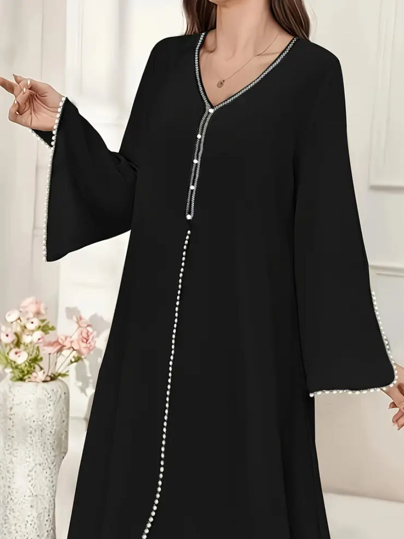 Royal Paisley Embroidered Kaftan – Premium Moroccan Style Jalabiya