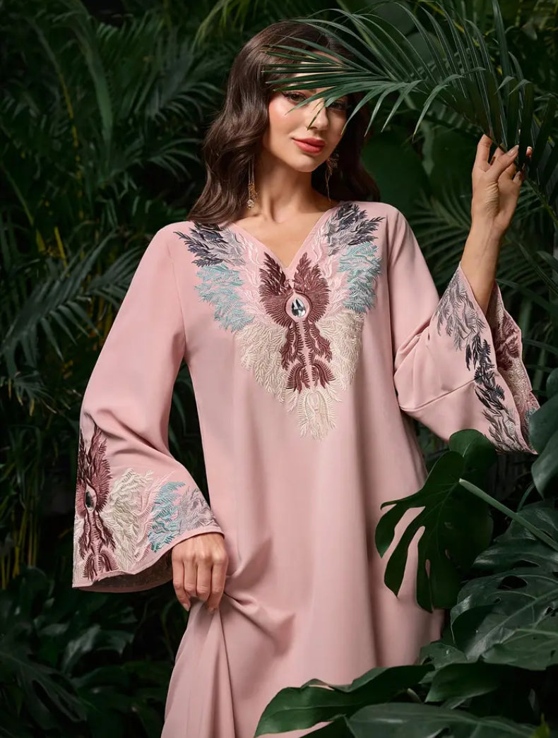 Ladies' Elegant Loose Fit Rhinestone Robe