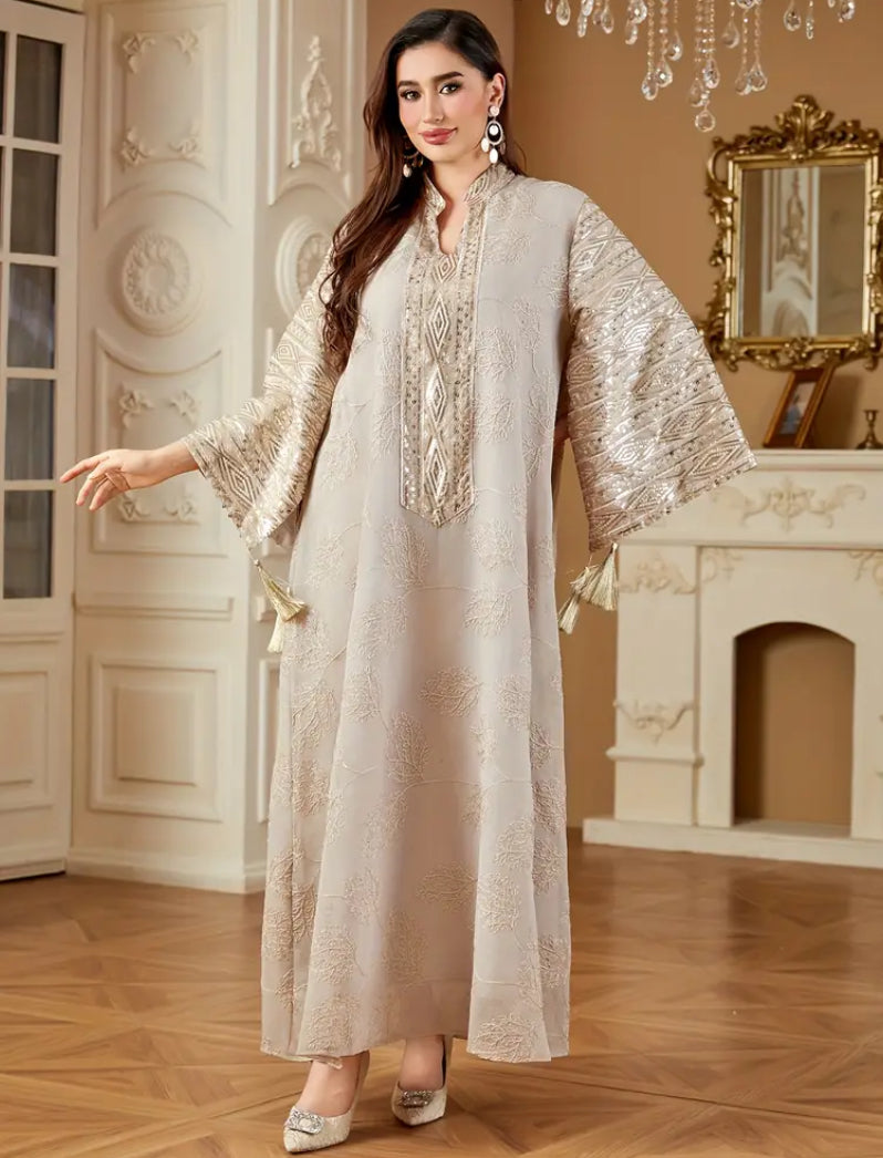 Elegant Sequined Ramadan Kaftan Dress